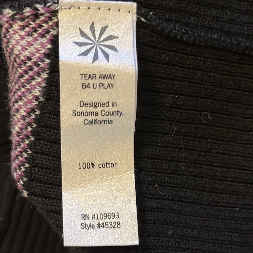 Athleta zip front black, gray, and purple sweater size M - Picture 14 of 14